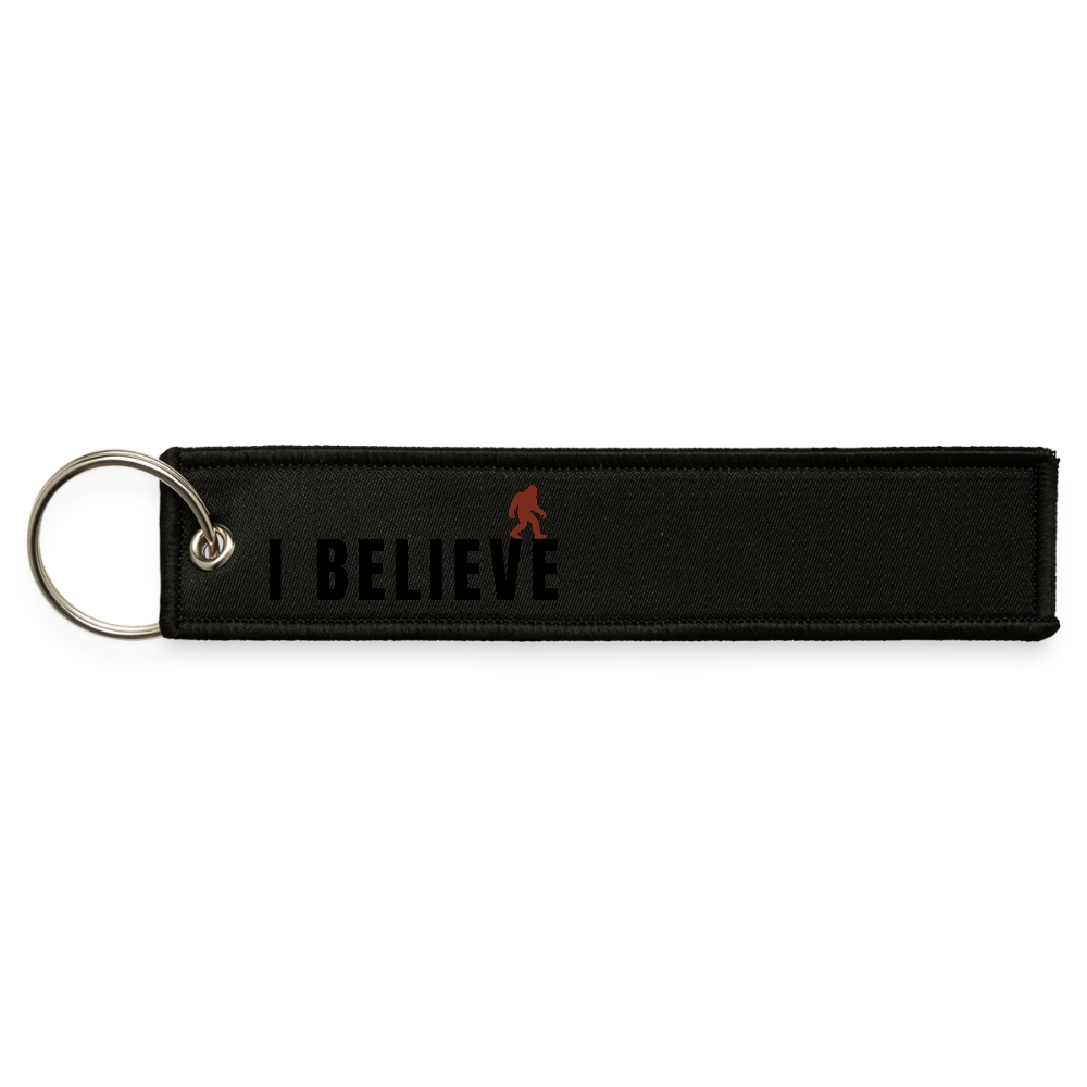 I Believe Jet Tag Keychain - black
