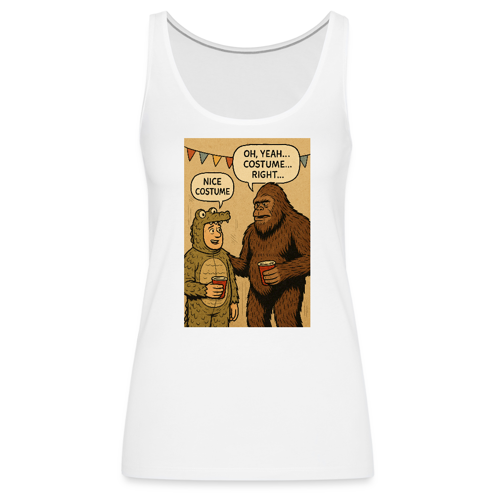 Bigfoot Costume Party Women’s Premium Tank Top - white