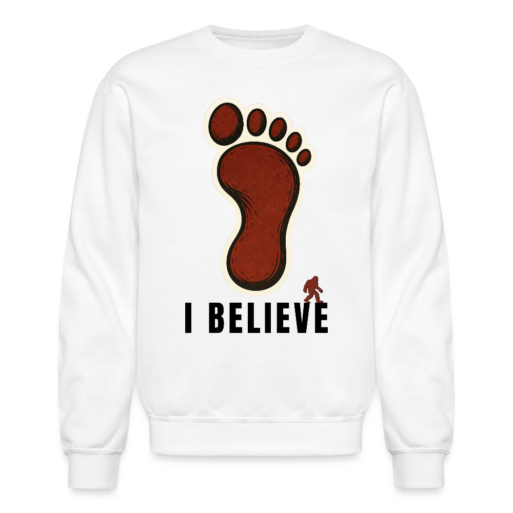 I Believe Footprint Unisex Sweatshirt B - white