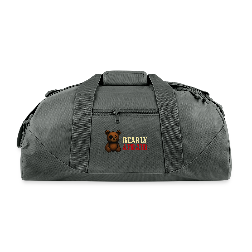 Bearly Afraid Recycled Duffel Bag - charcoal