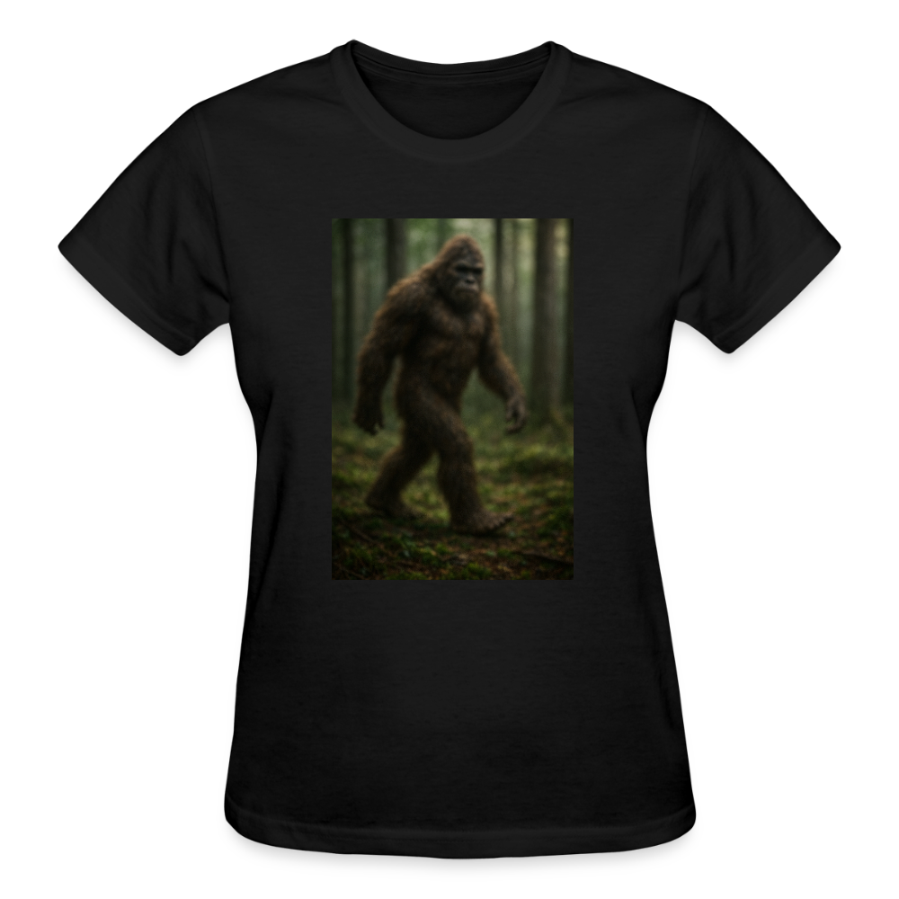 Blurry Bigfoot Ladies T-Shirt - black