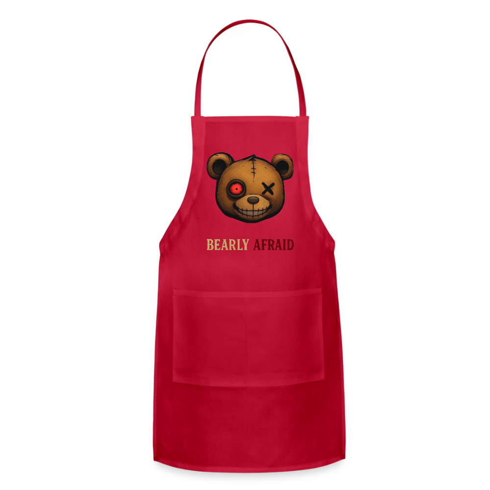 Bearly Afraid Adjustable Apron - red