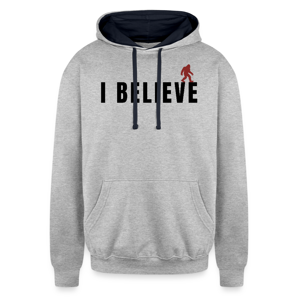 I Believe Hoodie B - heather gray/navy