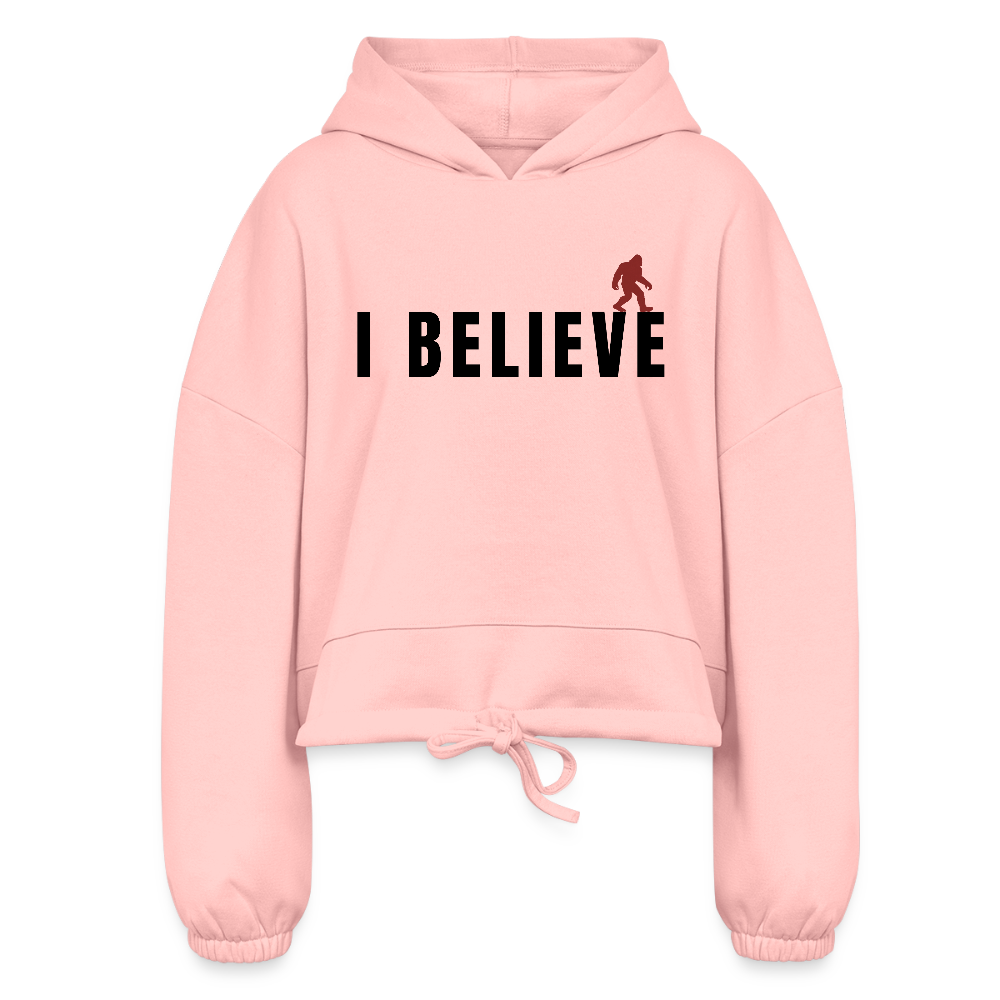 I Believe Women’s Cropped Hoodie B - light pink