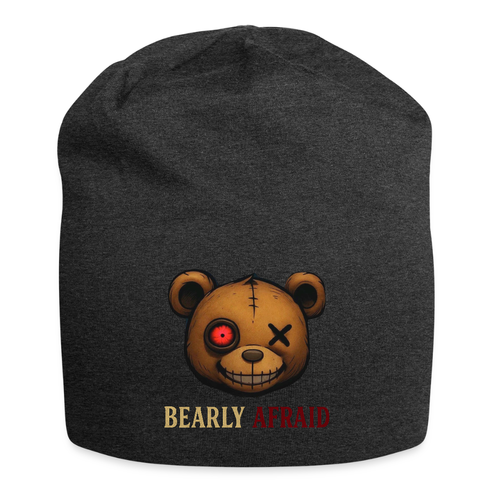 Bearly Afraid Jersey Beanie - charcoal grey