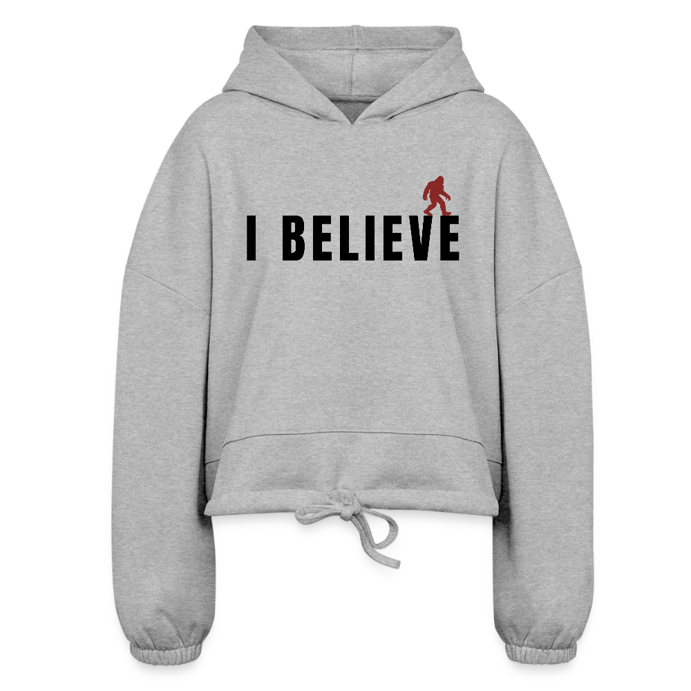 I Believe Women’s Cropped Hoodie B - heather gray