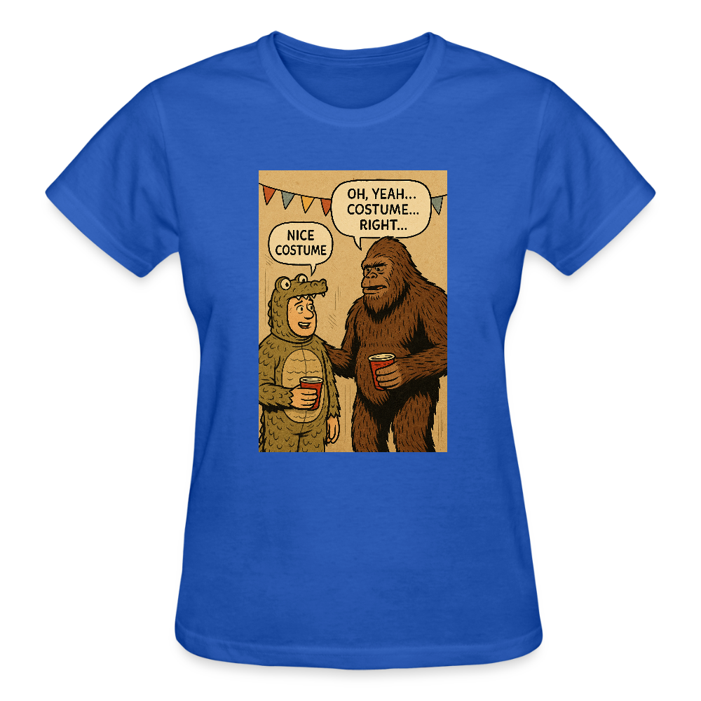 Bigfoot Costume Party Ladies T-Shirt - royal blue