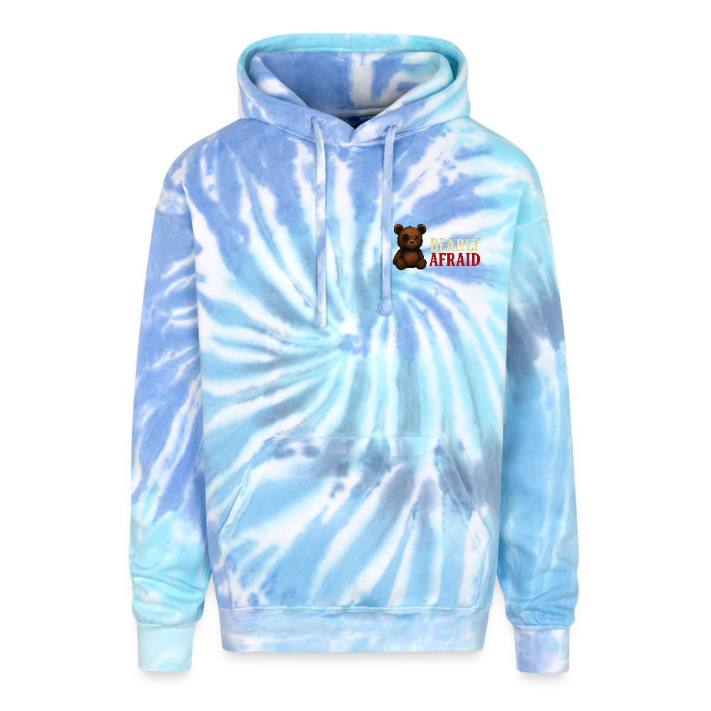 Bearly Afraid Tie Dye Hoodie - blue lagoon