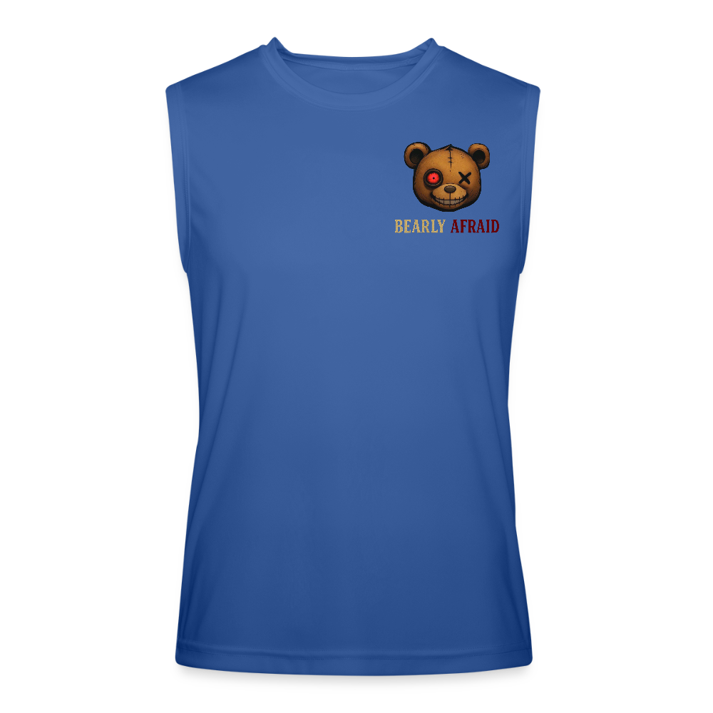 Bearly Afraid Men’s Performance Sleeveless Shirt - royal blue