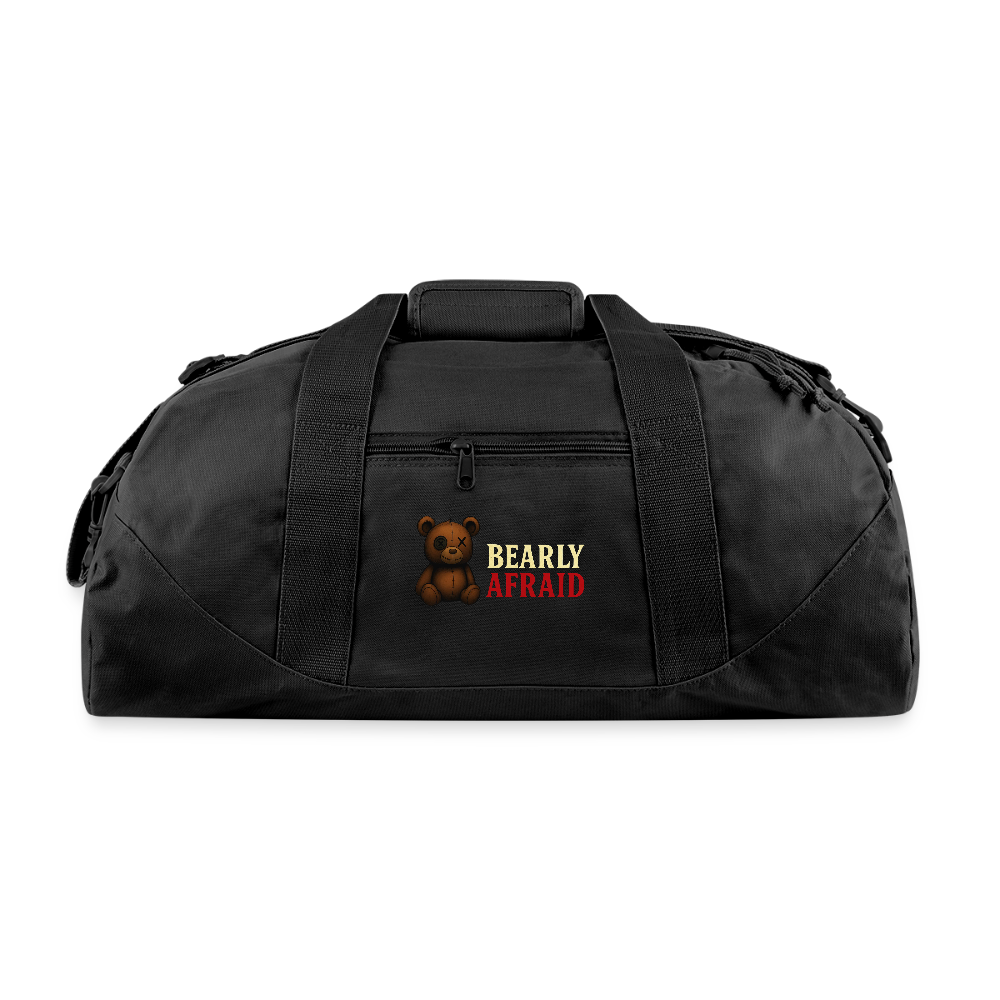 Bearly Afraid Recycled Duffel Bag - black