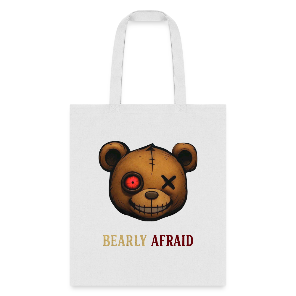 Bearly Afraid Tote Bag - white