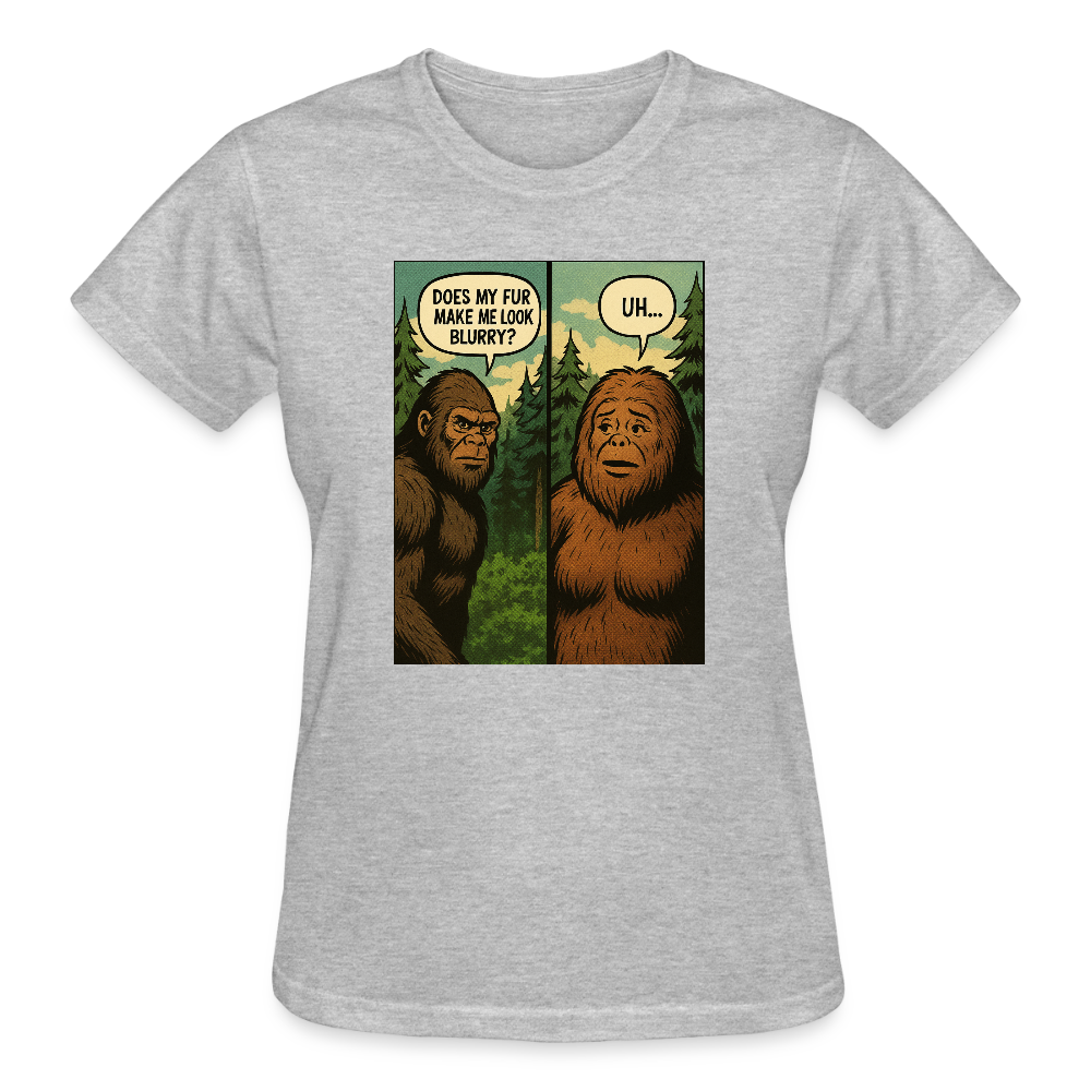 Comic Book Bigfoot Ladies T-Shirt - heather gray