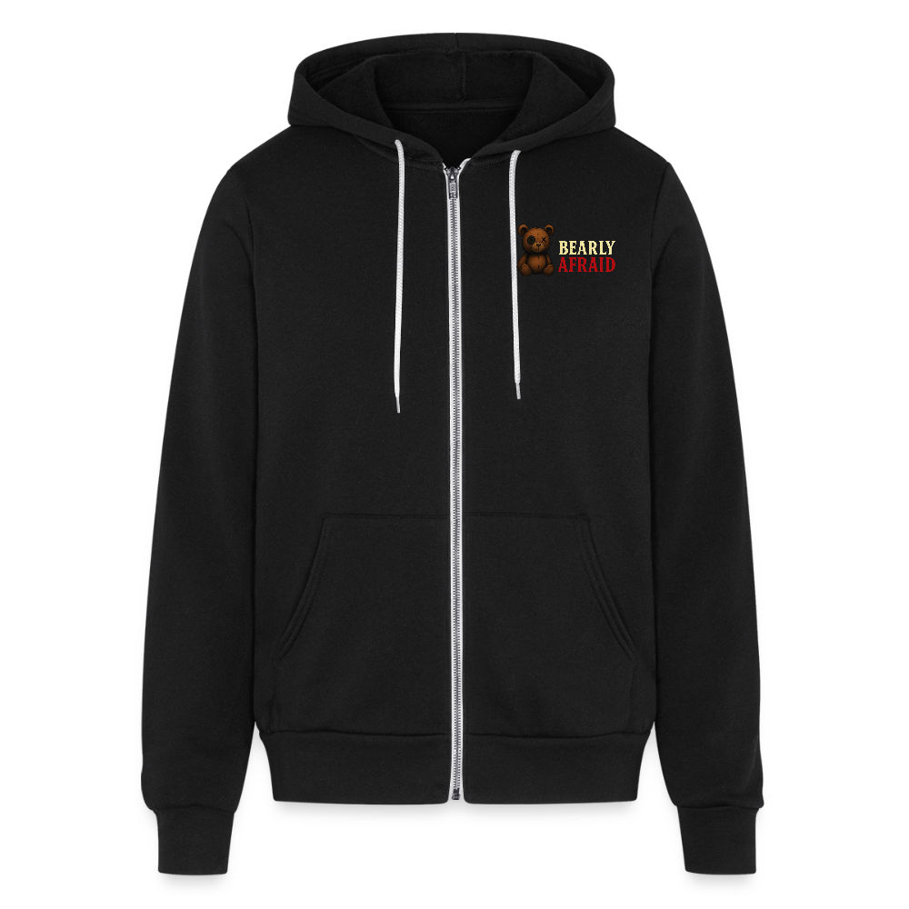 Bearly Afraid Bella Canvas Full Zip Hoodie - black