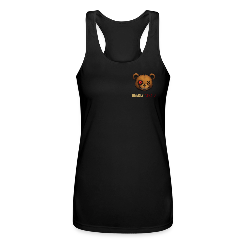 Bearly Afraid Women’s Performance Racerback Tank Top - black