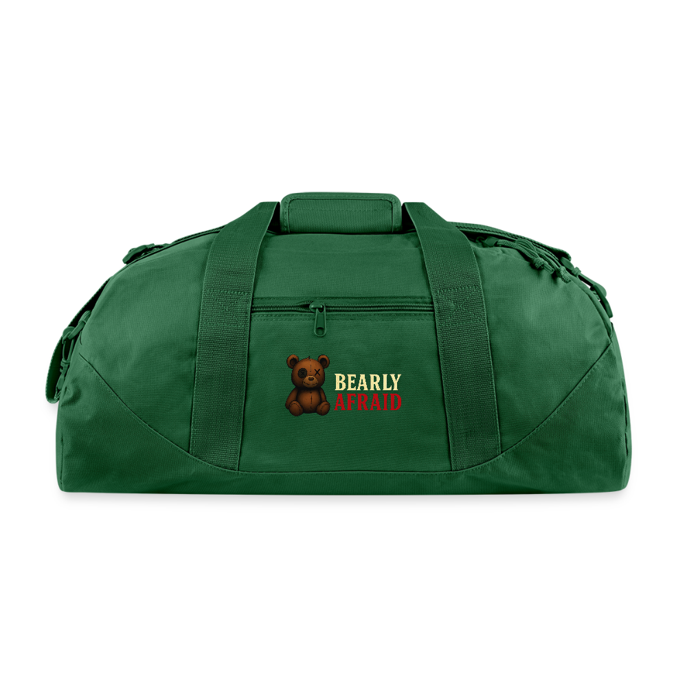 Bearly Afraid Recycled Duffel Bag - forest green