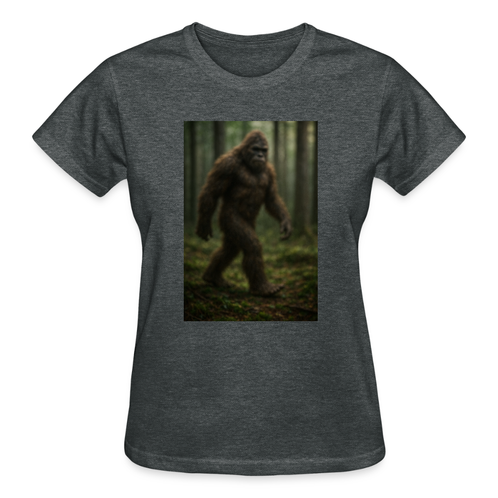 Blurry Bigfoot Ladies T-Shirt - deep heather