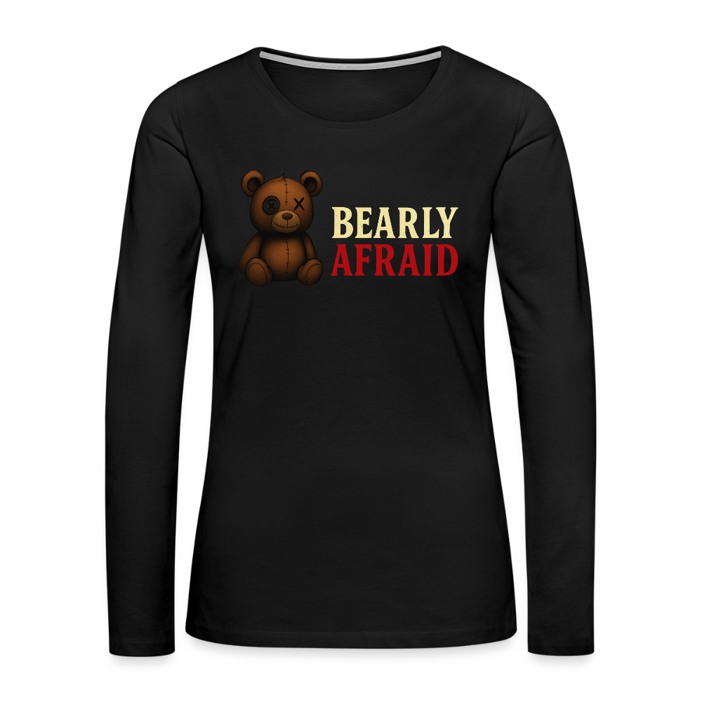 Bearly Afraid "Classic" Women's Long Sleeve T-Shirt - black