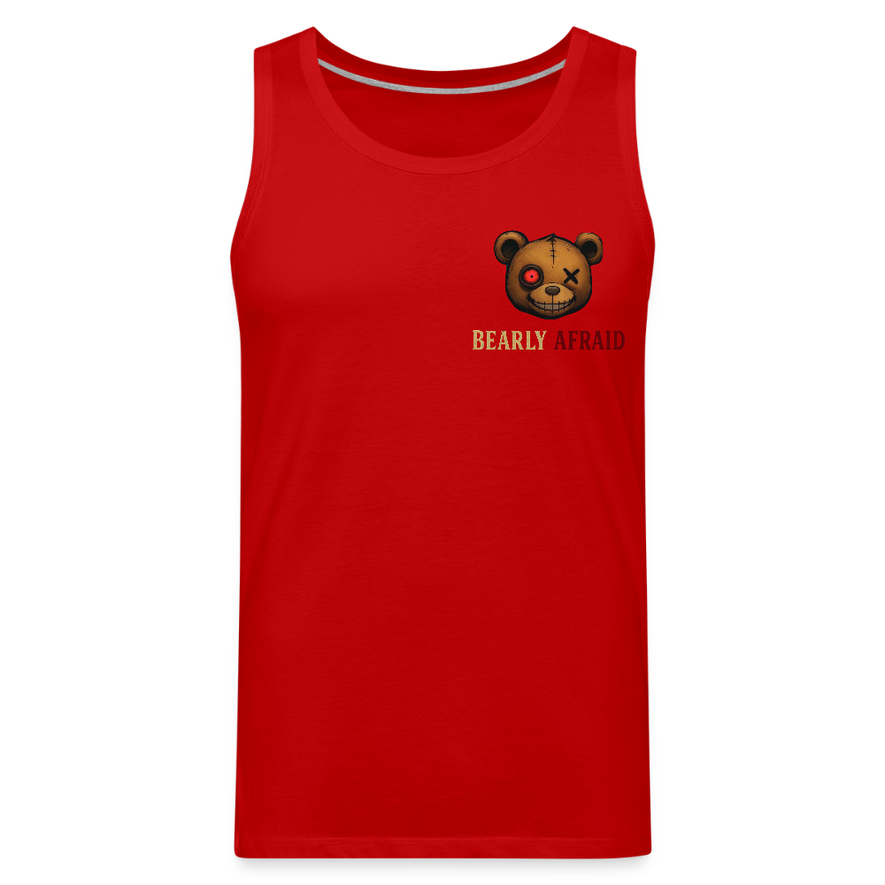 Bearly Afraid Men’s Premium Tank - red
