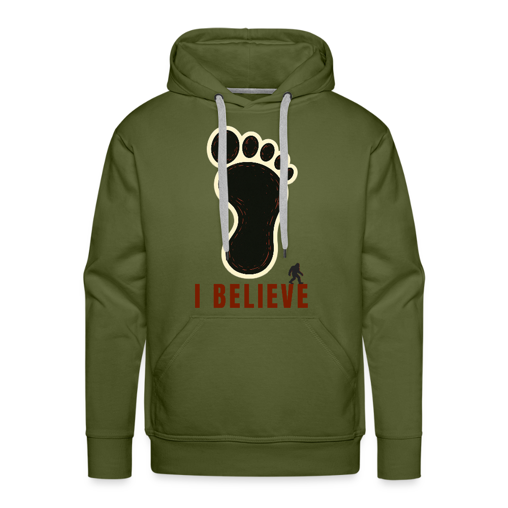 I Believe Footprint Premium Hoodie R - olive green