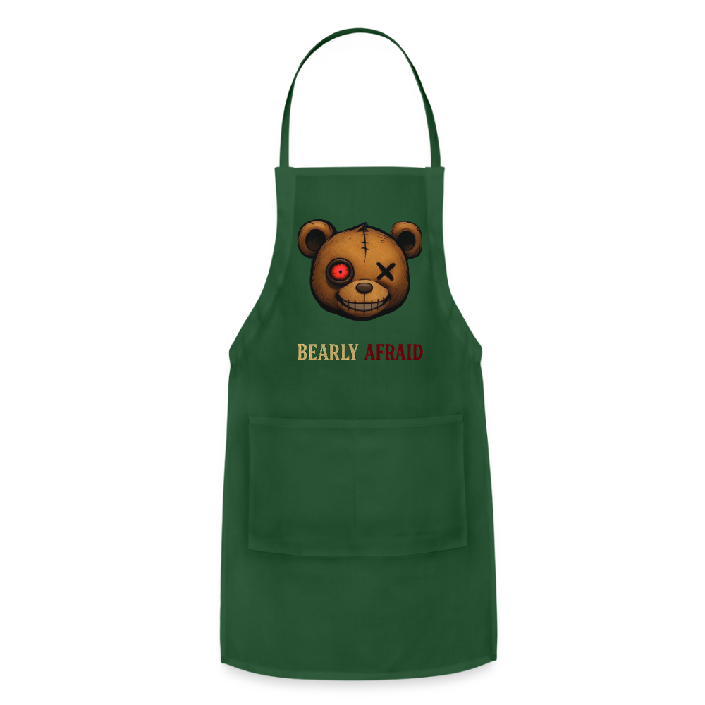 Bearly Afraid Adjustable Apron - forest green