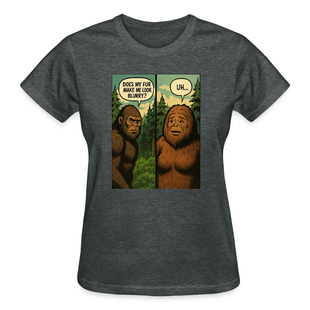 Comic Book Bigfoot Ladies T-Shirt - deep heather