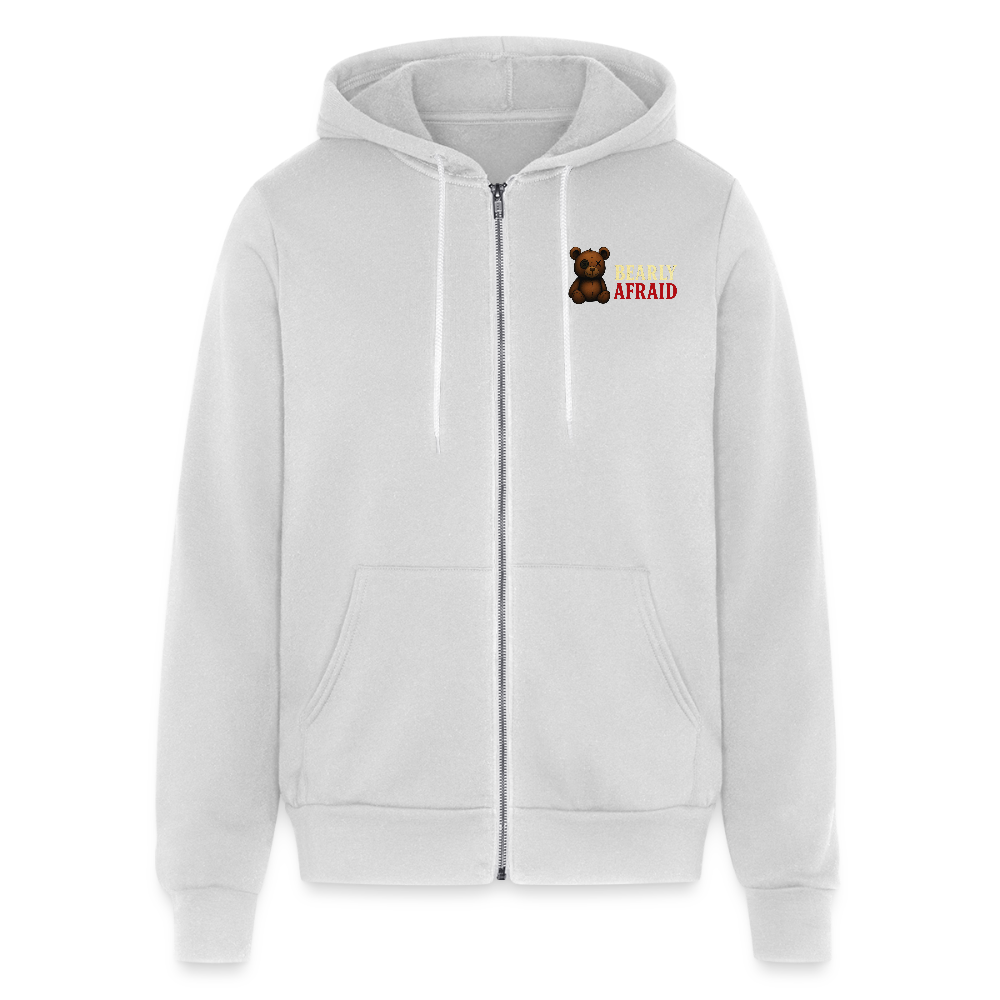 Bearly Afraid Bella Canvas Full Zip Hoodie - silver