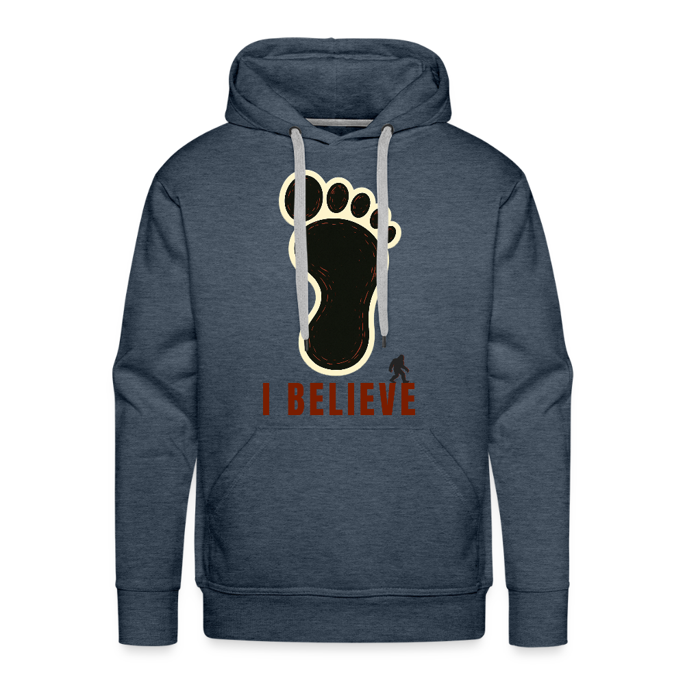 I Believe Footprint Premium Hoodie R - heather denim