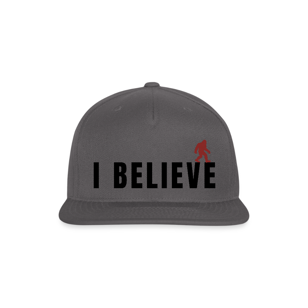 I Believe Snapback Baseball Cap B - dark grey
