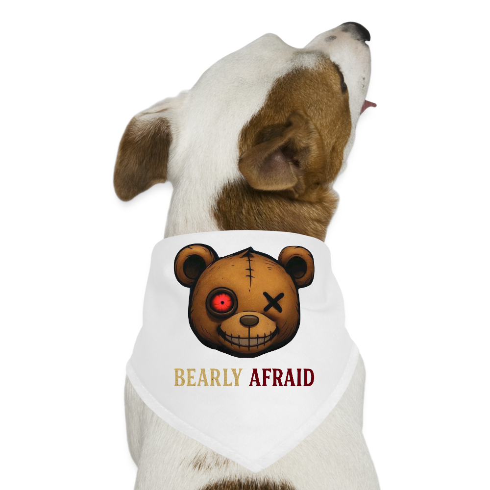 Bearly Afraid Dog Bandana - white