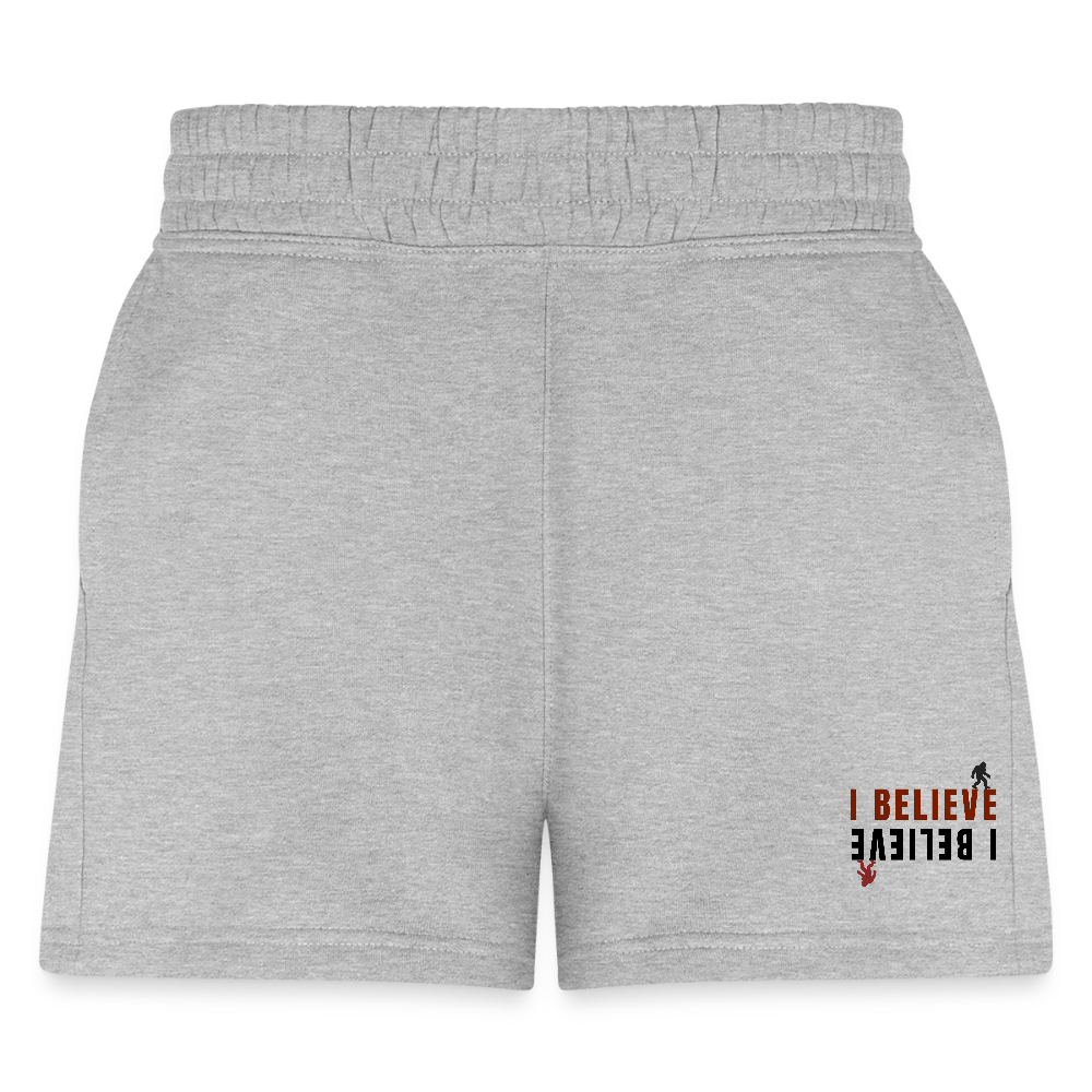 I Believe Women's Jogger Shorts - heather gray