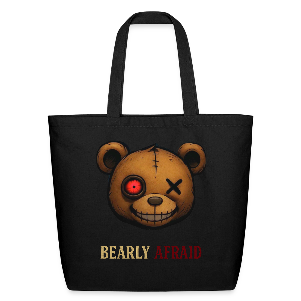 Bearly Afraid Eco-Friendly Cotton Tote - black