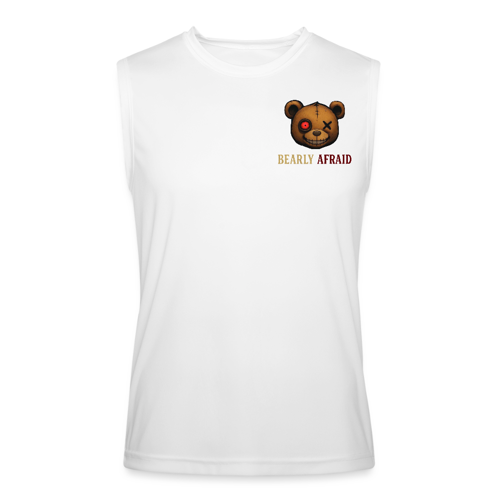 Bearly Afraid Men’s Performance Sleeveless Shirt - white