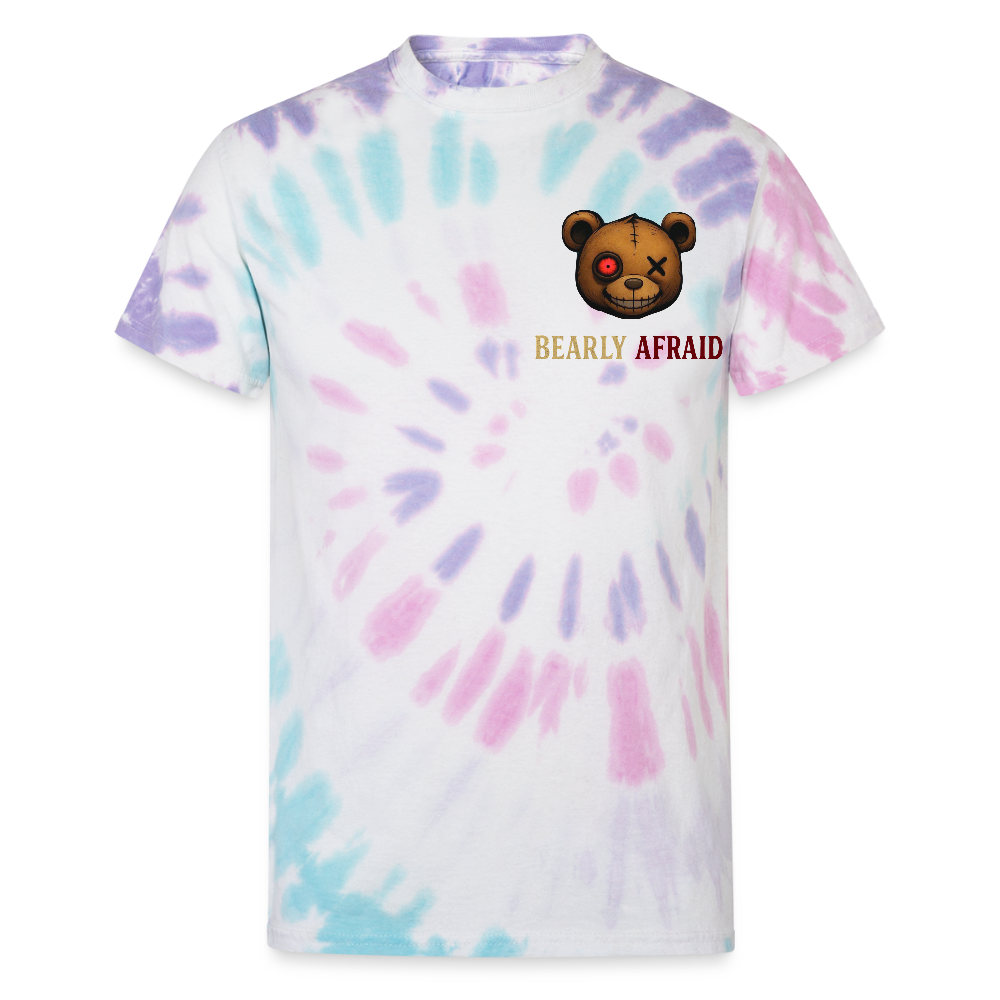 Bearly Afraid Unisex Tie Dye T-Shirt - Pastel Spiral