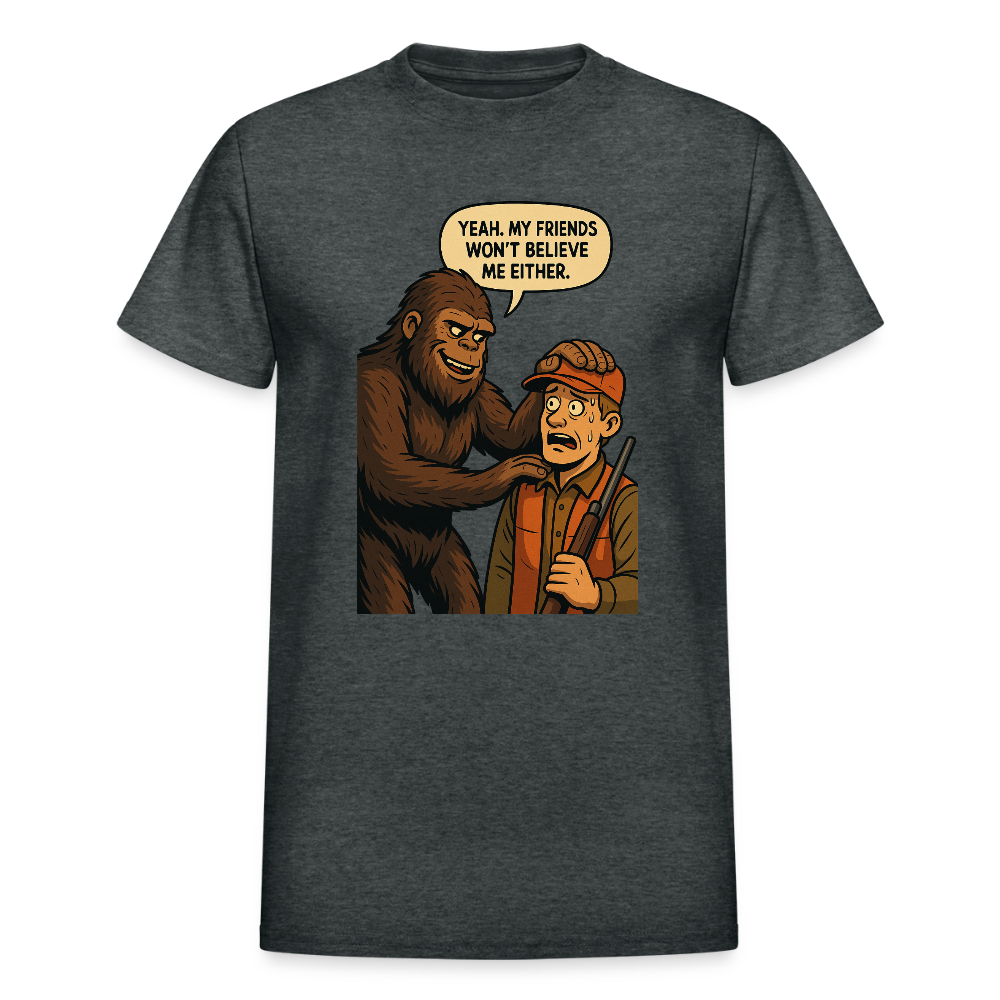 Bigfoot And His New Friend Men's T-Shirt - deep heather