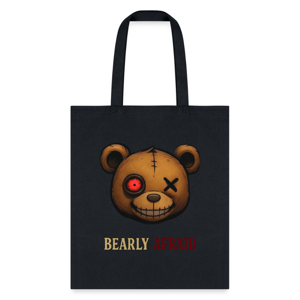 Bearly Afraid Tote Bag - black