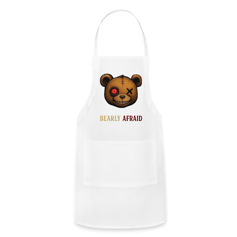 Bearly Afraid Adjustable Apron - white