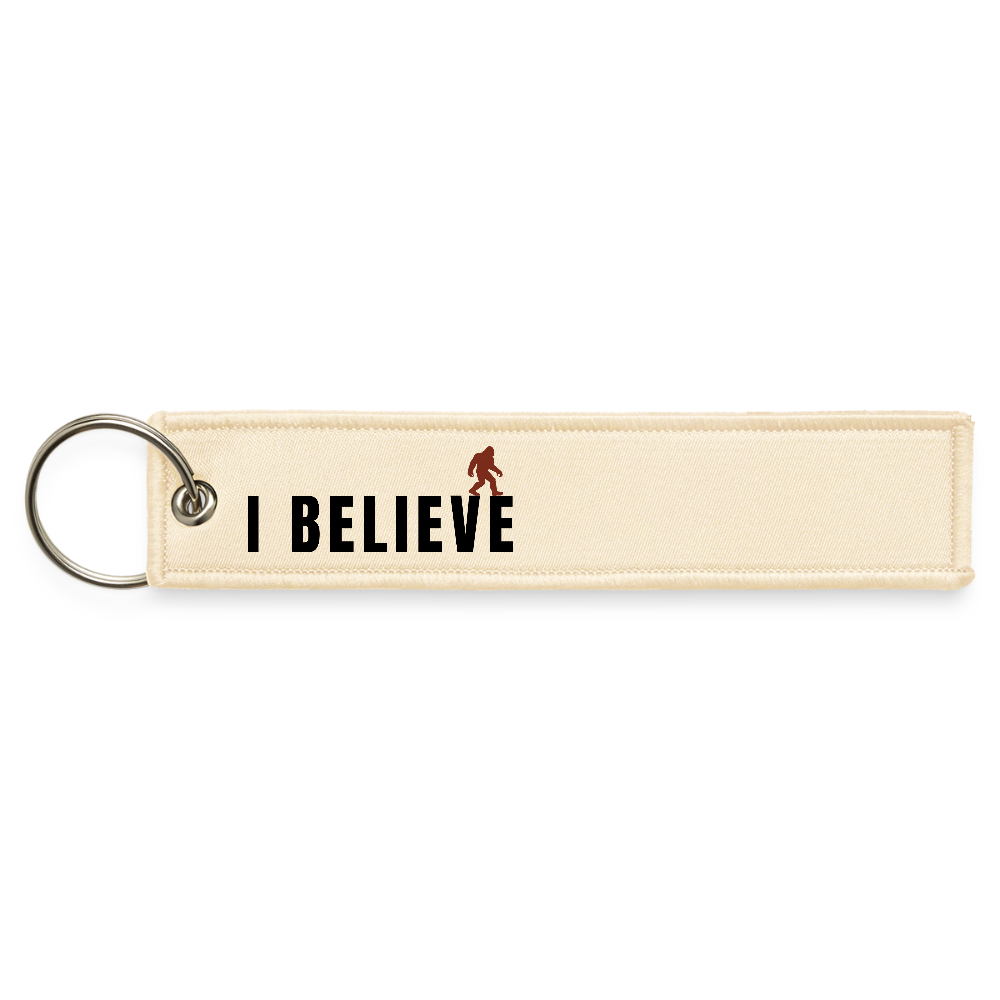 I Believe Jet Tag Keychain - creme