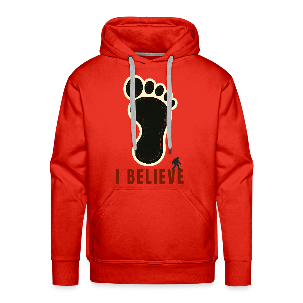 I Believe Footprint Premium Hoodie R - red