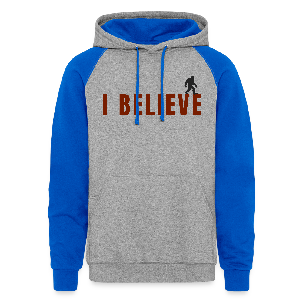 I Believe Colorblock Hoodie R - heather grey/royal