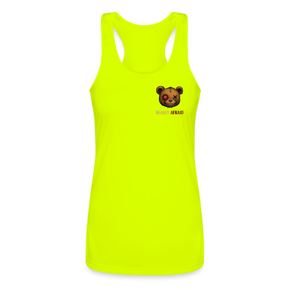 Bearly Afraid Women’s Performance Racerback Tank Top - neon yellow