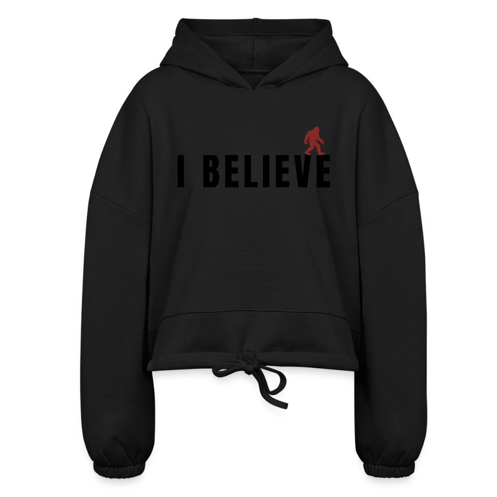 I Believe Women’s Cropped Hoodie B - black