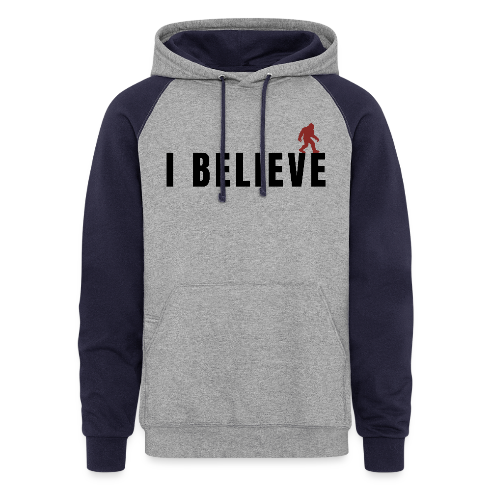 I Believe Colorblock Hoodie B - heather gray/navy