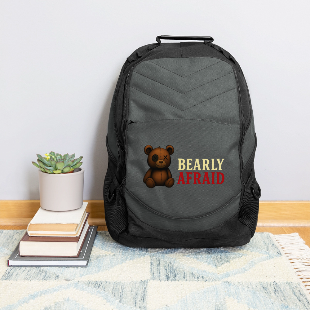 Bearly Afraid Computer Backpack - charcoal