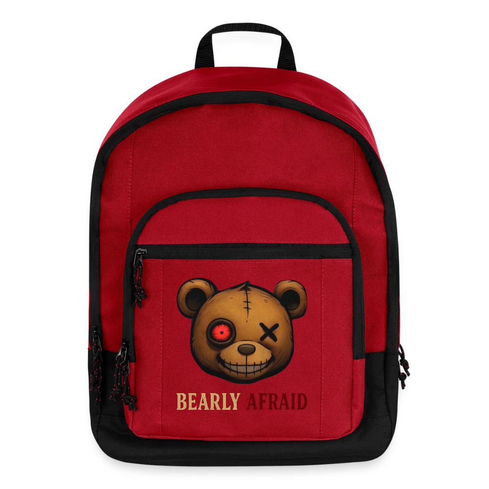 Bearly Afraid Every Day Backpack - red