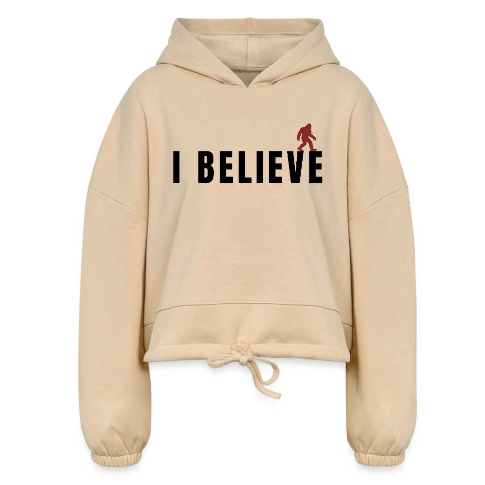 I Believe Women’s Cropped Hoodie B - nude