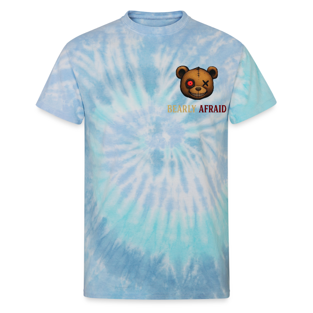 Bearly Afraid Unisex Tie Dye T-Shirt - blue lagoon