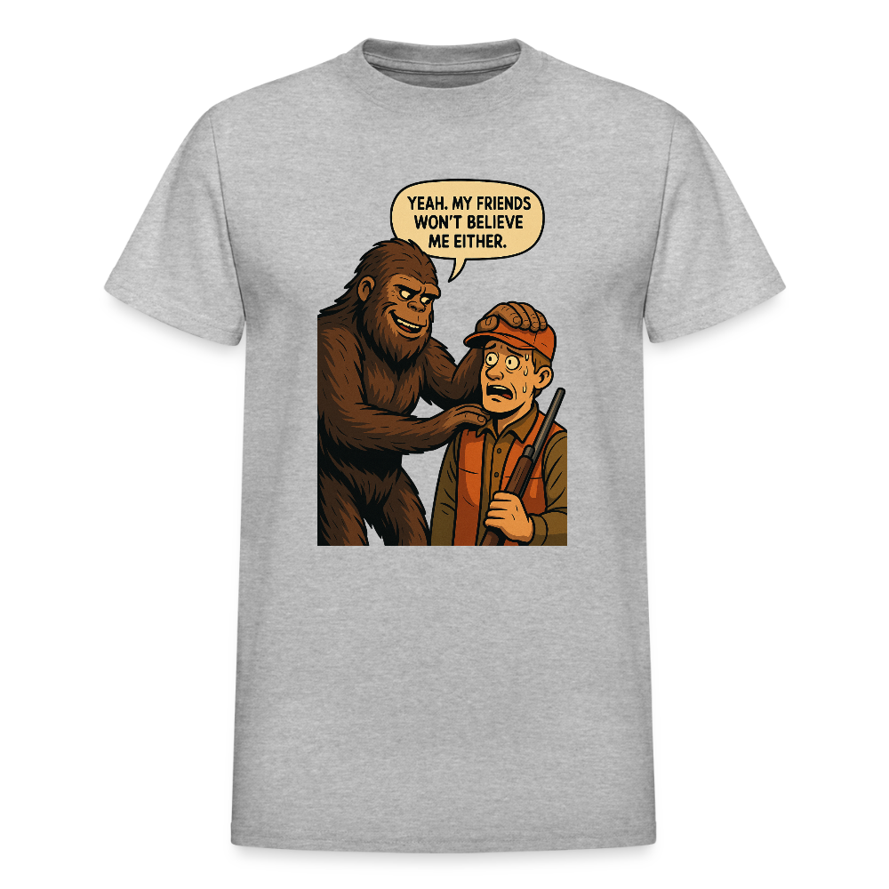 Bigfoot And His New Friend Men's T-Shirt - heather gray