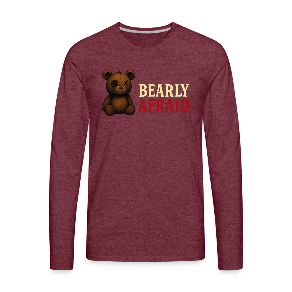 Bearly Afraid "Classic" Men's Long Sleeve T-Shirt - heather burgundy