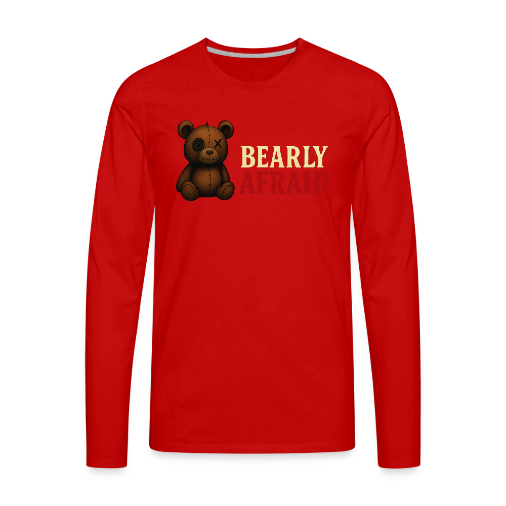 Bearly Afraid "Classic" Men's Long Sleeve T-Shirt - red