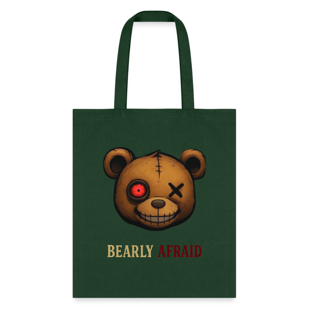 Bearly Afraid Tote Bag - forest green